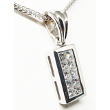 14kt White Gold Princess Cut Invisible set Pendant 1.01ct Diamonds