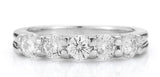 Five Stone Diamond Band Made In 14K White Gold
