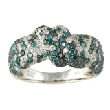 14KW 2.00CTW BLUE DIA FANCY RING