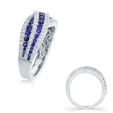 White Gold Sapphire & Diamond Ring