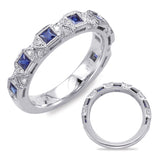 White Gold Sapphire & Diamond Band