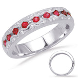 White Gold Ruby & Diamond Band