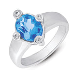 Blue Topaz & Diamond Ring