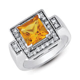 Citrine & Diamond Ring