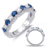 White Gold Sapphire & Diamond Ring