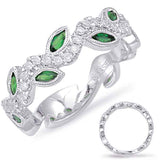 White Gold Tsavorite & Diamond Ring