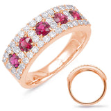 Rose Gold Ruby & Diamond Ring