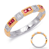 Rose & White Gold Ruby & Diamond Ring