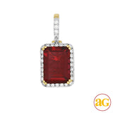 14KY 0.75CTW DIAMOND RUBY COLORED PENDANT [8.12CT