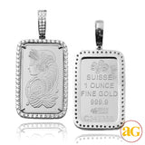 14KW 2.85CTW DIAMOND BEZEL - 1 OZ PLATINUM PAMP