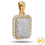 14KY 2.00CTW DIAMOND 3-D DOME DOGTAG PENDANT