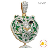 10KY 1.25CTW DIAMOND TIGER HEAD PENDANT