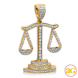 14KY 2.00CTW DIAMOND 'SCALES OF JUSTICE' PENDANT