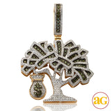 10KY 1.33CTW GREEN AND WHITE DIAMOND MONEY TREE PE