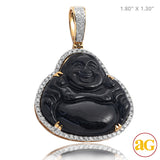 10KY 1.00CTW DIAMOND JADE BUDDHA PENDANT -