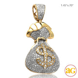 10KY 1.05CTW DIAMOND MONEY BAG PENDANT