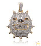 10KY 2.05CTW DIAMOND BULLDOG PENDANT