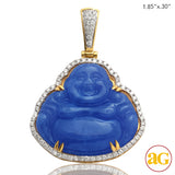 10KY 1.00CTW DIAMOND JADE BUDDHA PENDANT -