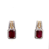 14kw ruby earrings