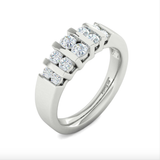 14kt Gold Ring with 5 Row Vertical Channel Set Available in  White or Yellow Gold