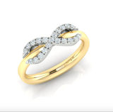 14kt Gold Infinity Ring, Available in Two-Tone, White or yellow Gold