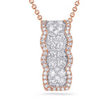 White & Rose Gold Diamond Pendant