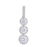 3 Stone Pendant Made In 14K White Gold