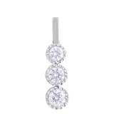3 Stone Pendant Made In 14K White Gold