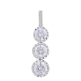 3 Stone Pendant Made In 14K White Gold
