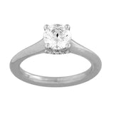 Solitaire Plus Series Engagement Ring-Round Center Diamond made in 14k White gold