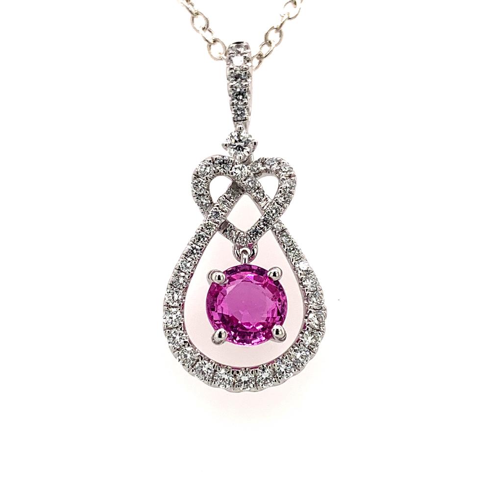 14kw pink sapphire pendant