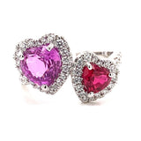 18kw ruby and pink sapphire ring