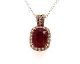 18k rose gold pendant with a GRS certified Mozambique ruby