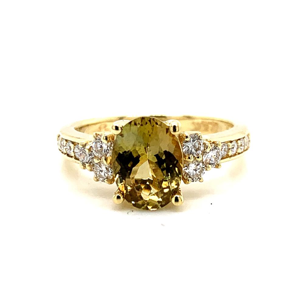 18k yellow gold ring with a GIA certified yellow zoisite