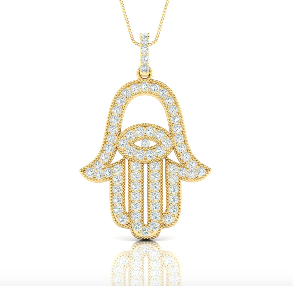 1/6 Ctw Connecting V-shape Pendant Round Cut Diamond Necklace in 10K Yellow  Gold