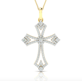 14kt Gold Diamond Cross Slider Pendant Available in White or Yellow Gold