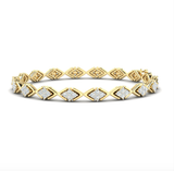 14kt Gold Diamond Shape Diamond Bracelet with Round Brilliant Cut Diamonds.