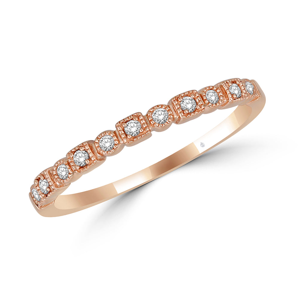 10k Rose Gold Stackable Eternity Diamond Wedding Band (1/4 cttw, I-J C 