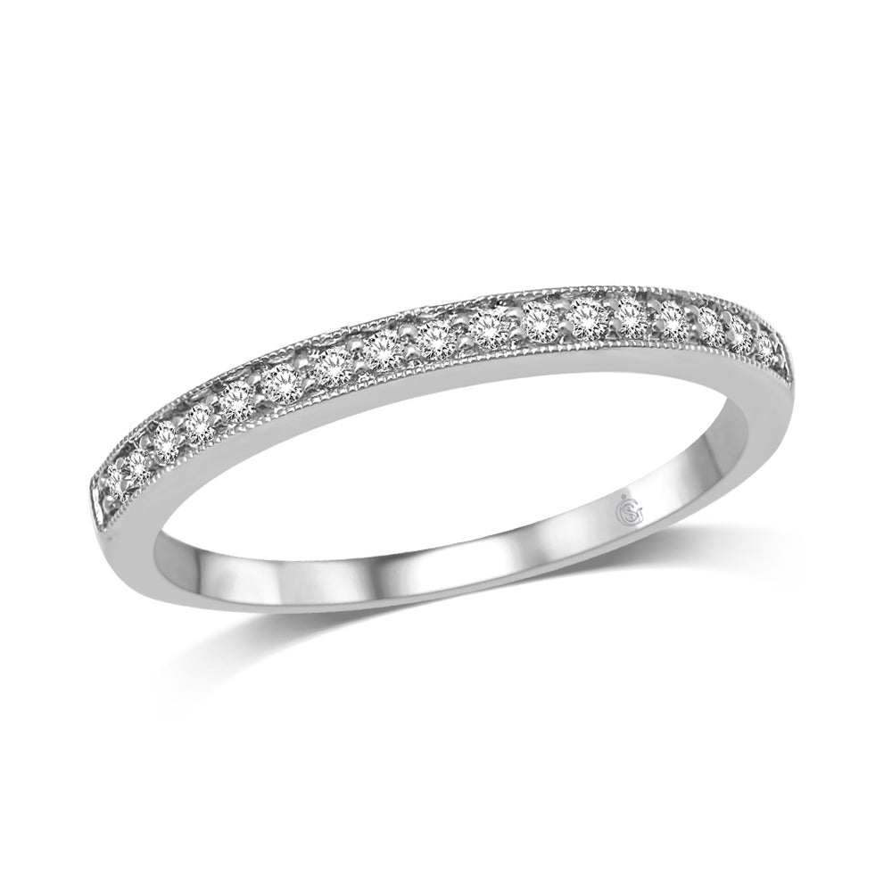 14K White Gold 1/8 Ct.Tw. Diamond Stackable Band