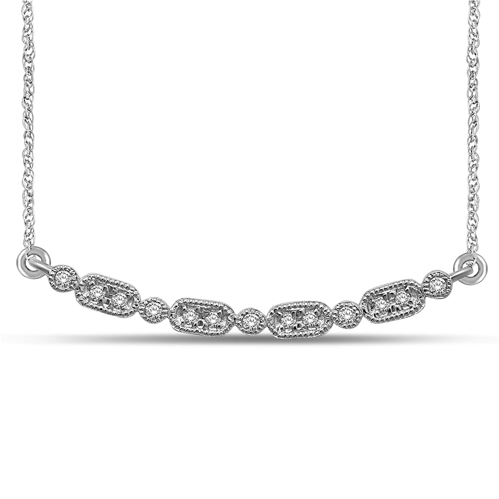 14K White Gold 1/10 Ct.Tw. Diamond Stackable Necklace
