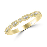 14K Yellow Gold 1/10 Ct.Tw. Diamond Stackable Band