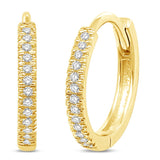 14K Yellow Gold 1/6 Ct.Tw. Diamond Stackable Hoop Earrings