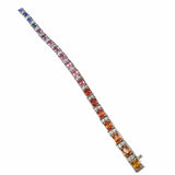 14kt Gold Bracelet with Multi Color Sapphire and Diamonds