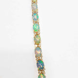 14kt Gold Bracelet with Ethiopian Opal and Diamonds