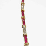 14kt Yellow Gold Bracelet with Ruby 4.34ct and 1.85ct Diamonds