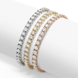 14kt White Gold Classic Tennis Bracelet 3.00ct Total Weight Round Brilliant Cut Diamonds