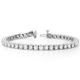 14kt White Gold Classic Tennis Bracelet 3.00ct Total Weight Round Brilliant Cut Diamonds